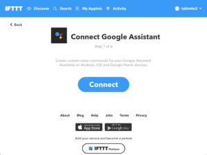 Sign in with Google assistant on ifttt